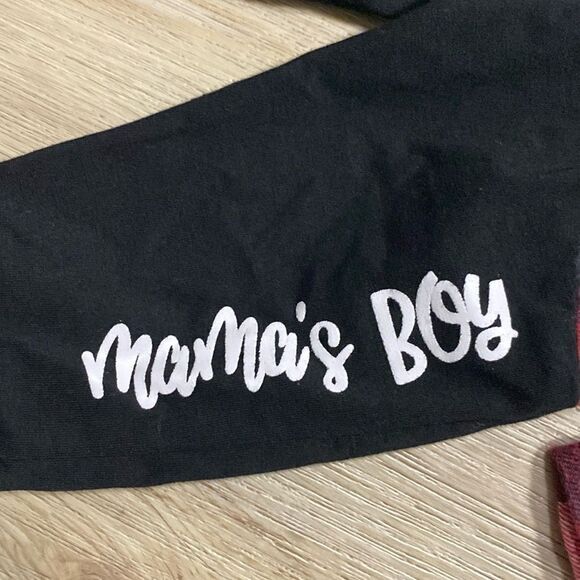 Mama’s Boy Plaid Hooded Onesie & Pants Set – Size 70 (3–6 Months) - Picture 7 of 9